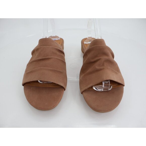 Earth Ettalma Sandals Women's Size 9.5 Tan Brown Leather Slide Slip On Shoes - Picture 3 of 11